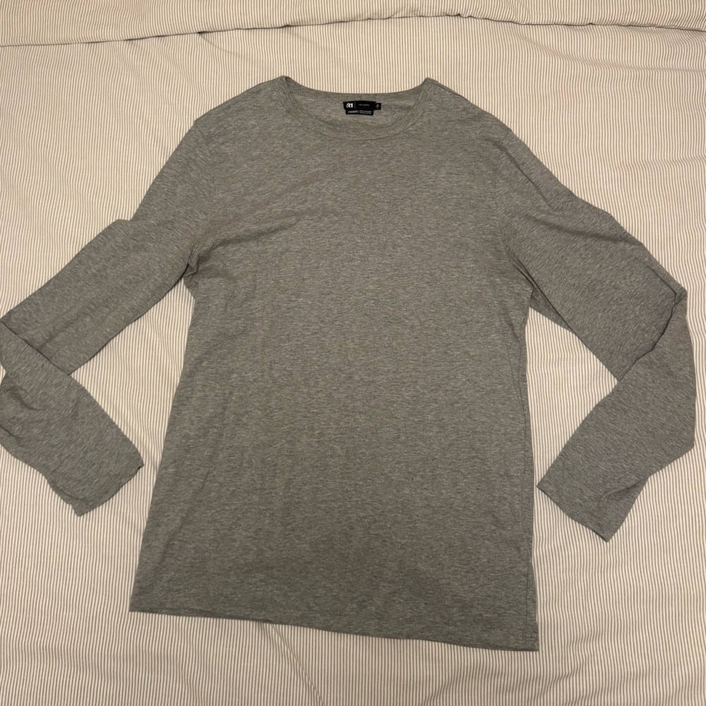 Organic Cotton Gray Long Sleeve Men's Shirt